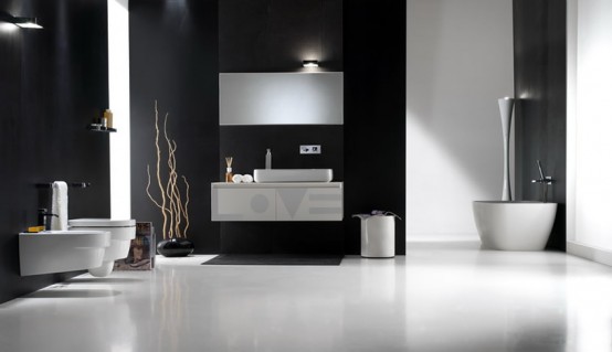 Black and White Bathroom Design 