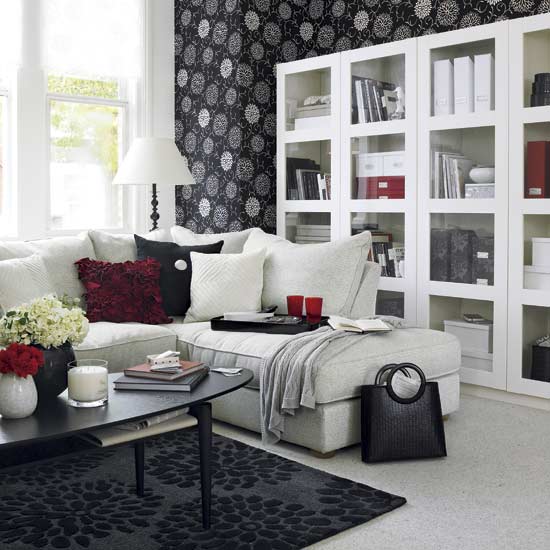 21 Black And White Traditional Living Rooms | DigsDigs