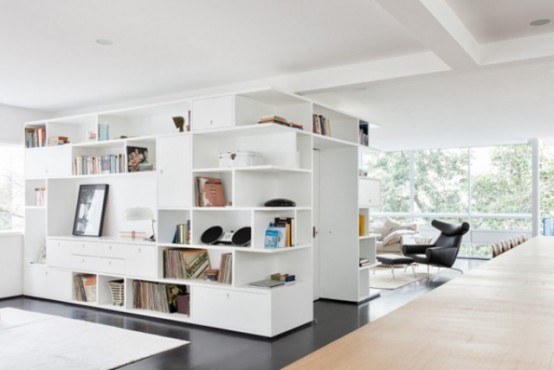 Black And White Minimalist Apartment With Warm Wood Inserts Black And White Minimalist Apartment With Warm Wood Inserts