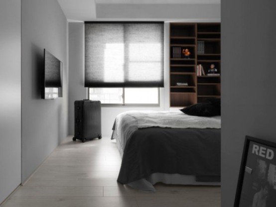 Black And White Minimalist Apartment With Pops Of Yellow Black And White Minimalist Apartment With Pops Of Yellow