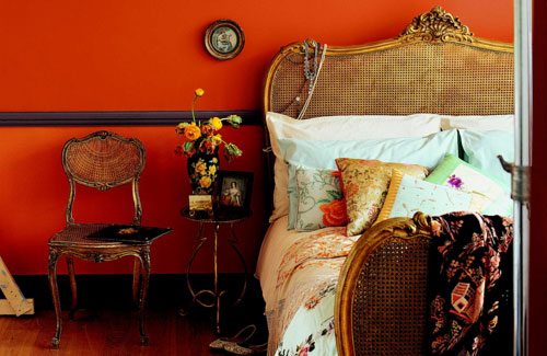 Bold Orange Bedroom