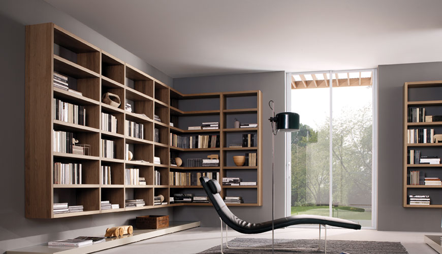 20 Modern Living Room Wall Units for Book Storage from Misuraemme