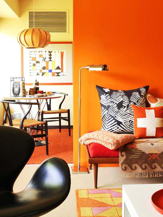 bright and inspiring orange room designs 11 تصميمات ملهمة لعشاق البرتقالي