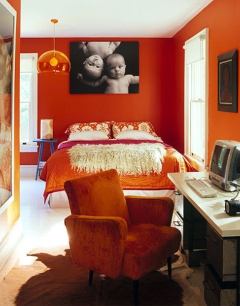 bright and inspiring orange room designs 14 تصميمات ملهمة لعشاق البرتقالي