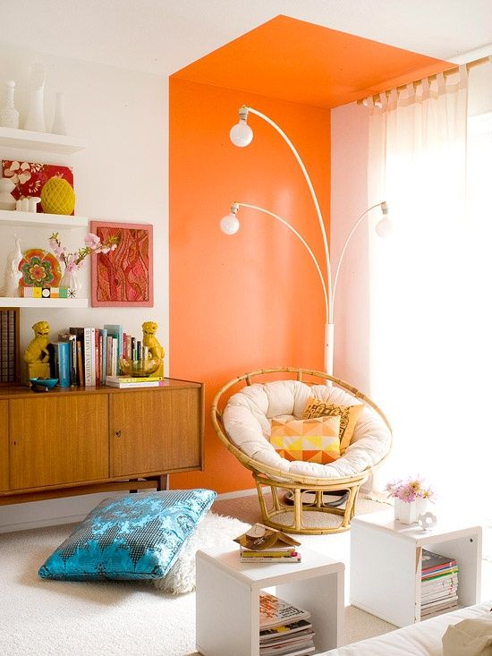 bright and inspiring orange room designs 25 تصميمات ملهمة لعشاق البرتقالي