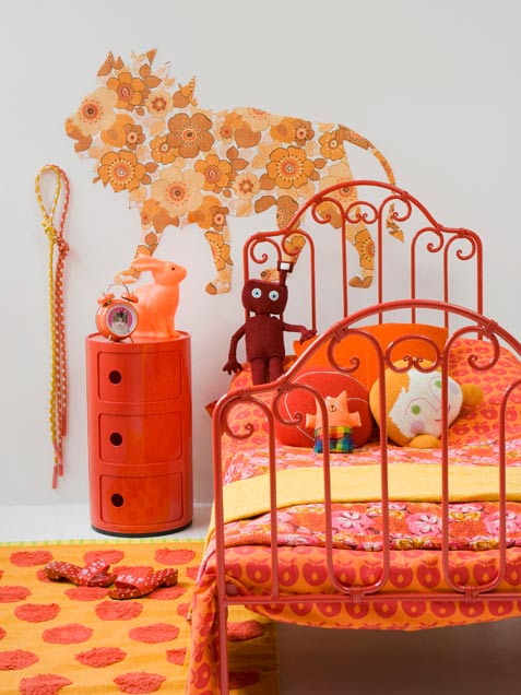 Bright Orange Girl Bedroom