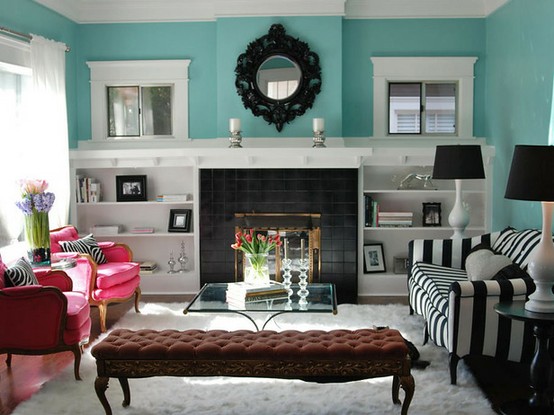 Turquoise Living Room Ideas - interior decorating accessories