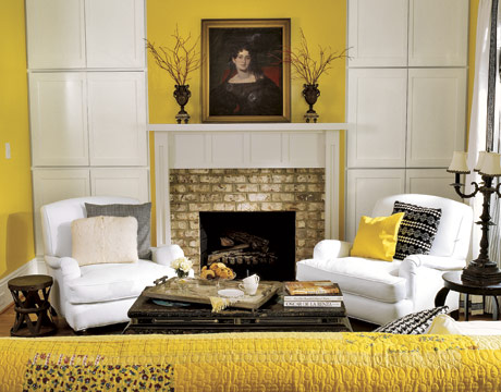 Living Room on Bright Yellow Living Room