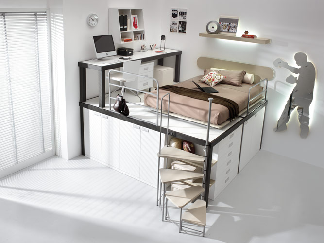 loft teenage bedrooms space cool tumidei bed bedroom teen beds bunk teens storage colorful desk under idea teenager modern very