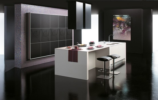 Black matte and white are colors that make kitchen design to look so 