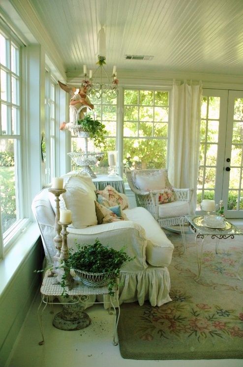 sunroom charming inspiring decor sunrooms sunporch digsdigs shabby porch chic sun cottage porches furniture ceiling country windows wicker romantic light