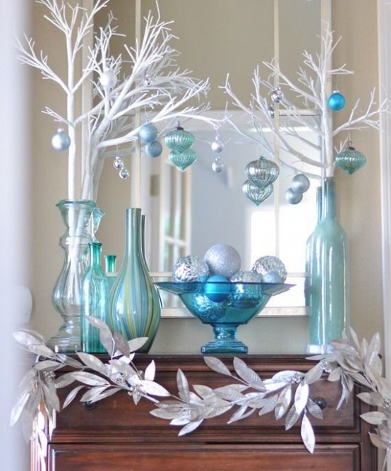 Minimalist Blue And Silver Christmas Decorations for Simple Design