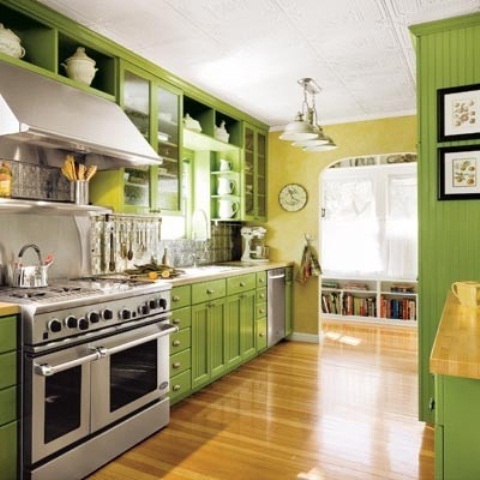 Cheerful Summer Interiors: 50 Green and Yellow Kitchen Designs - DigsDigs