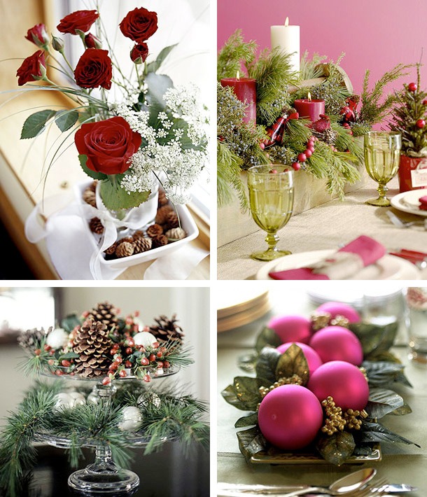 table decorations on Christmas Flowers Table Decoration