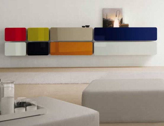 Colored Glass Wall Units For Living Room
