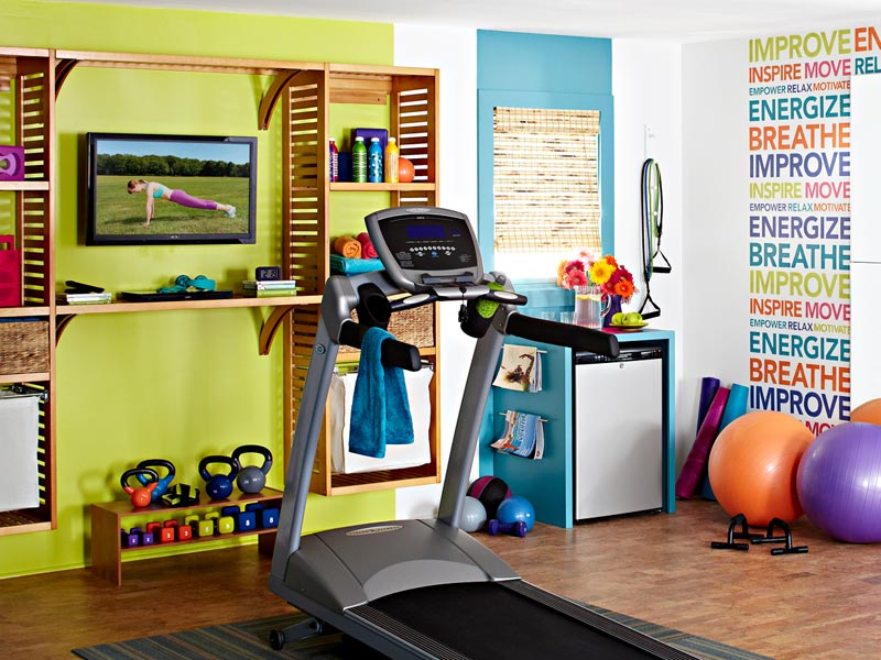 Colorful And Inspiring Home Gym Design | DigsDigs
