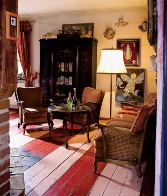 Colorful Gingerbread House With Vintage Furniture