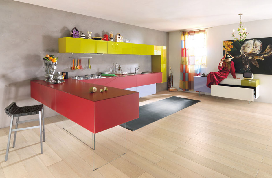 Kitchen Designs With Colorful Kitchen Cabinet Combinations