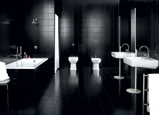 Completely Black Bathroom