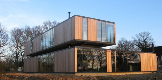 Contemporary Family House Combined Of A Series Of Rectangular Volumes