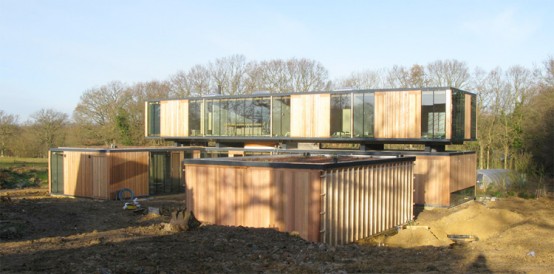 Contemporary Family House Combined Of A Series Of Rectangular Volumes