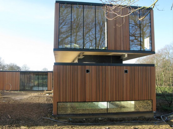 Contemporary Family House Combined Of A Series Of Rectangular Volumes