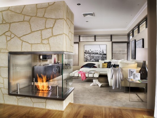 Contemporary fireplace doors