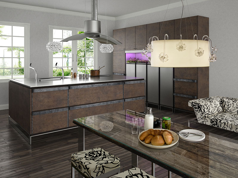 Contemporary Kitchen With Rustic Design by TOYO | DigsDigs
