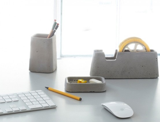 Cool Concrete Desk Accessories Collection - DigsDigs