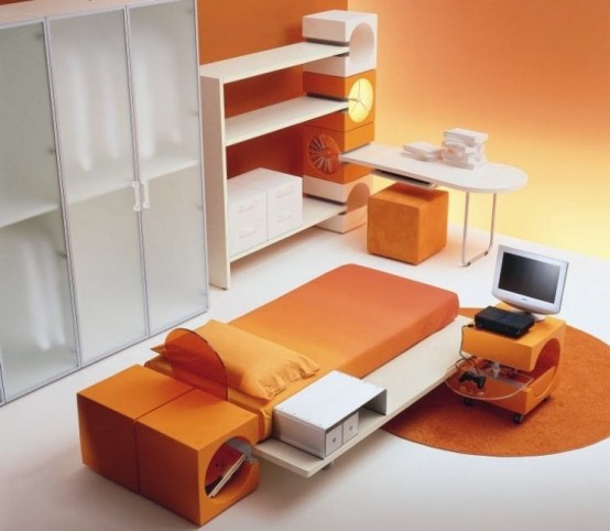 Cool Orange Kids Bedroom