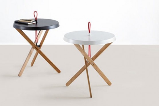 Cool Side Tables cool minimalist side table with a red handlemox - digsdigs Cool Side Tables cool minimalist side table with a red handlemox - digsdigs