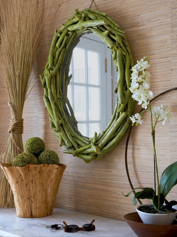 moss decor spring outdoor indoor mirror cool digsdigs diy frame twigs twig frames decorating craft driftwood decorate mirrors projects crafts