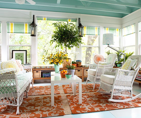 cool sunroom with turquoise ceiling Chia sẻ bộ sưu tập 55 thiết kế nhà kính tuyệt đẹp