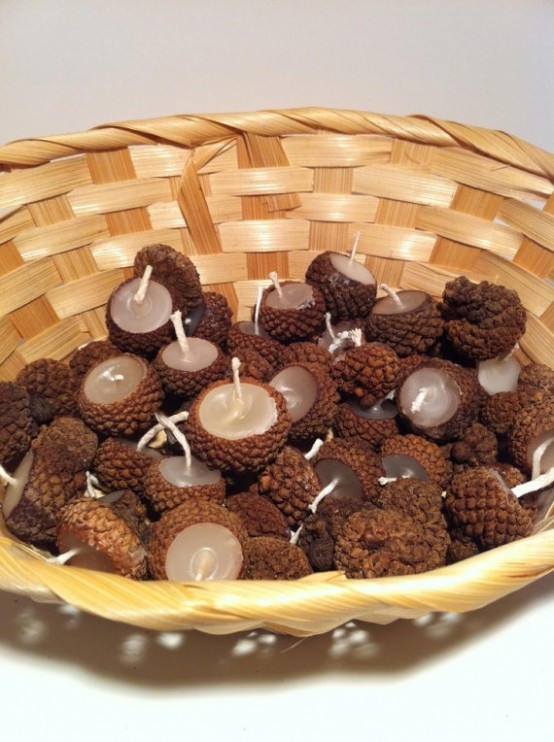 Thanksgiving Centerpiece With Acorns : Cozy acorn décor ideas for your home digsdigs
