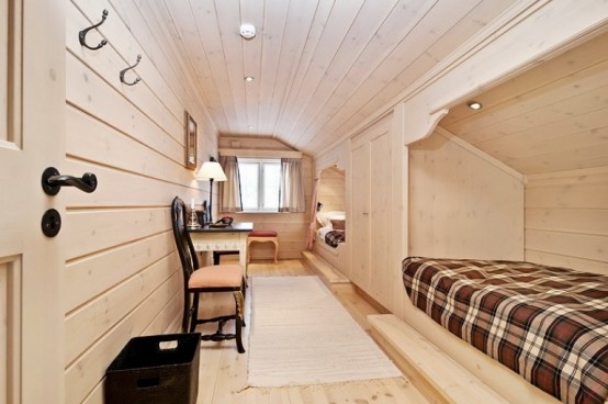 Cozy And Inviting Beige Interior With Lots Of Wood