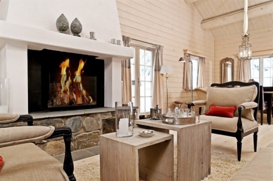 Cozy And Inviting Beige Interior With Lots Of Wood