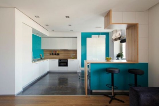 Cozy Moscow Apartment With Bold Turquoise Accents Cozy Moscow Apartment With Bold Turquoise Accents