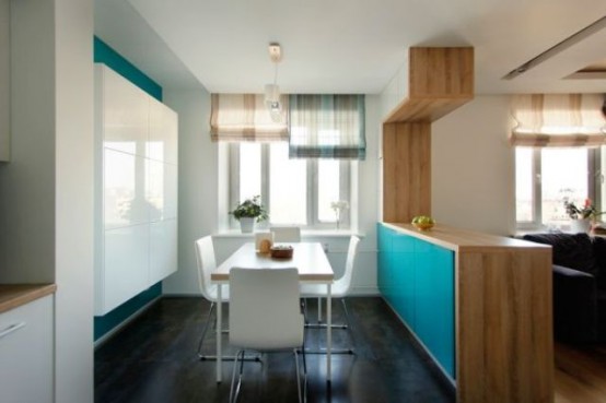 Cozy Moscow Apartment With Bold Turquoise Accents Cozy Moscow Apartment With Bold Turquoise Accents