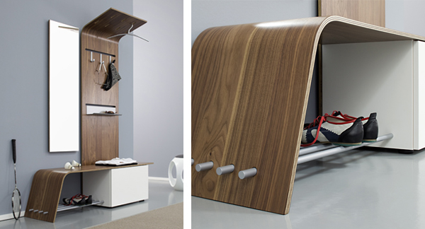 Curved Modular Hallway Furniture Set \u2013 Elli by Jannis Ellenberger  DigsDigs