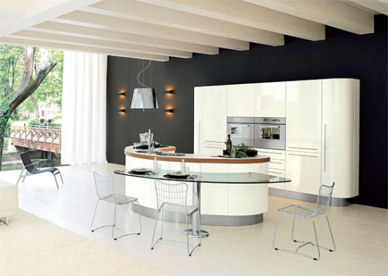 Curved Kitchen Island Venere