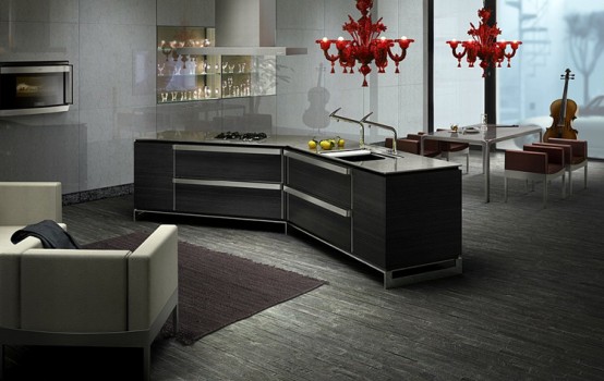 dark kitchen innovative island