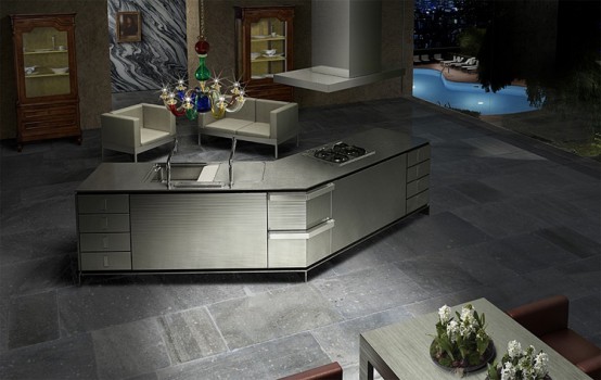 Dark kitchen design