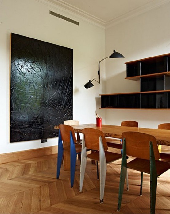 Dramatic Mid Century Modern Apartment In Barcelona
