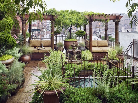 eastern style rooftop terrace of a new york duplex 1 554x415 Chiêm ngưỡng khu vườn tuyệt đẹp trên sân thượng