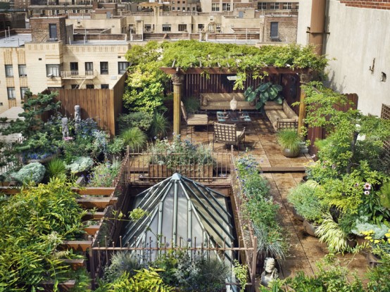 eastern style rooftop terrace of a new york duplex 2 554x415 Chiêm ngưỡng khu vườn tuyệt đẹp trên sân thượng