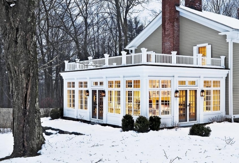 Elegant and Stylish Veranda Design With A Fireplace | DigsDigs