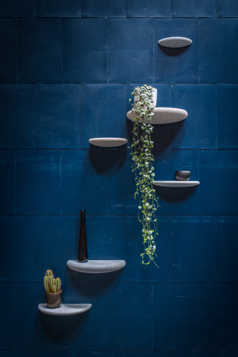 Fabric Covered Floating Shelves That Look Like Stones DigsDigs