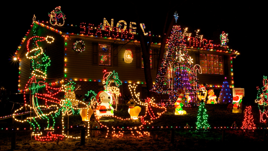 Christmas lights on Fiedler House