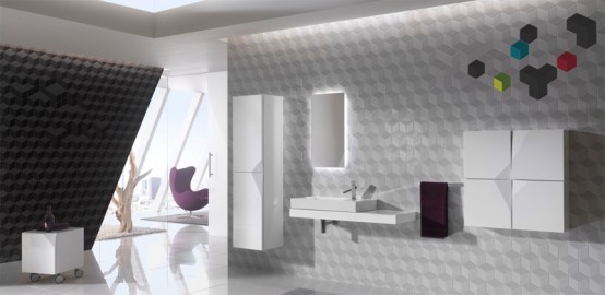 bathroom wall tiles, black and white ceramic tiles, futuristic bathroom, gorgeous ceramic tiles, kale, wall tiles, wall treatments, bathroom appliances, ceramic tiles