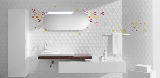 bathroom wall tiles, black and white ceramic tiles, futuristic bathroom, gorgeous ceramic tiles, kale, wall tiles, wall treatments, bathroom appliances, ceramic tiles